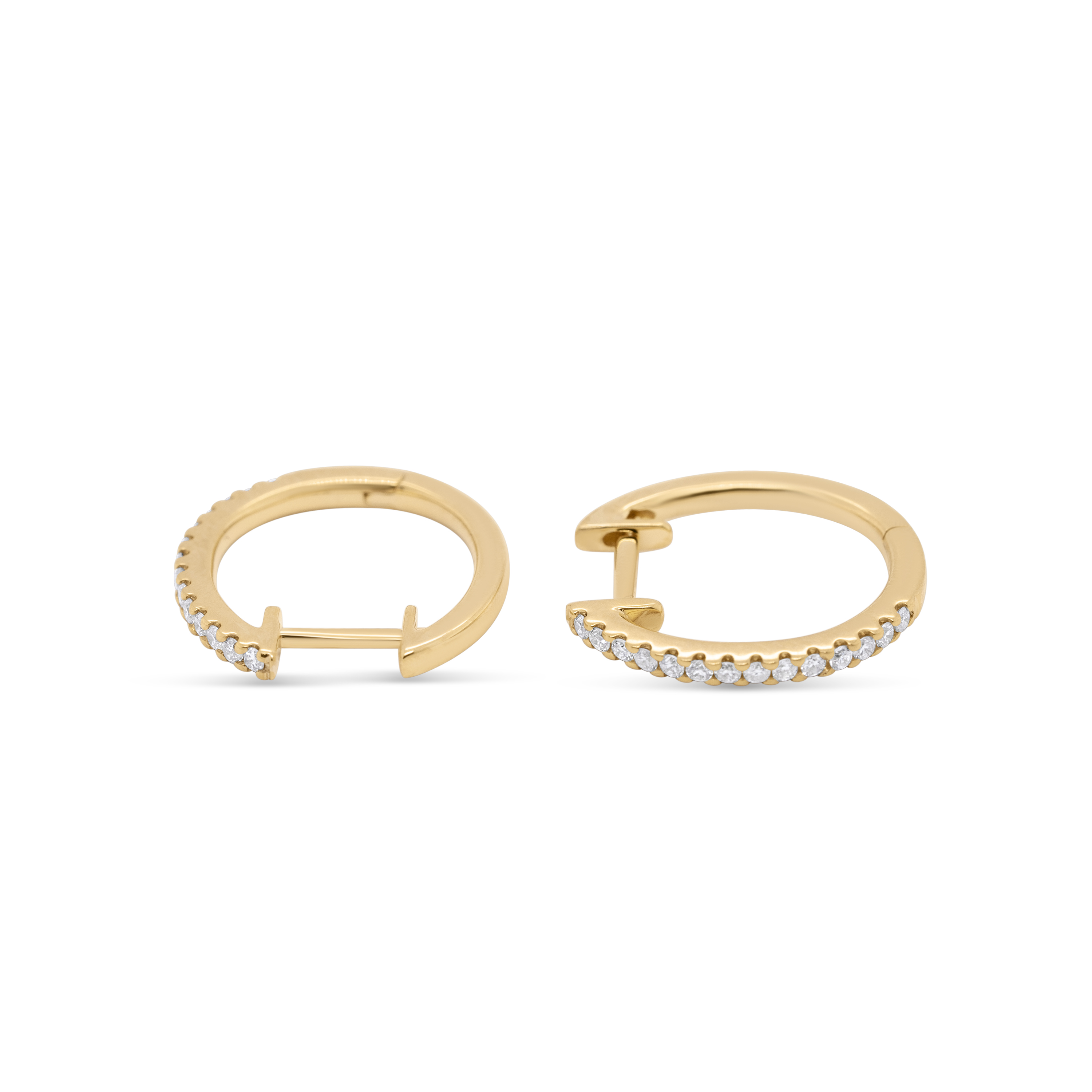 Diamond Hoop Earrings 0.18 ct. 14K Yellow Gold